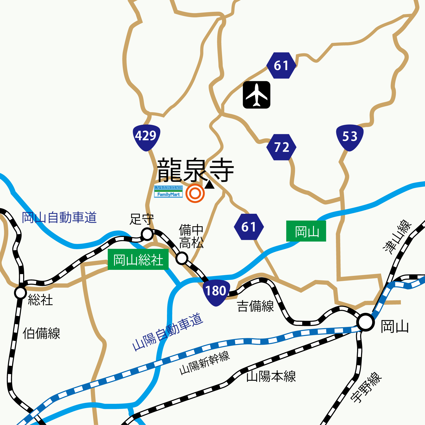 龍泉寺への行き方マップ